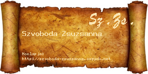 Szvoboda Zsuzsanna névjegykártya